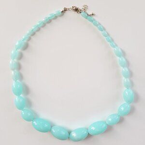 Vintage Turquoise Look Beaded Necklace - 24" Long